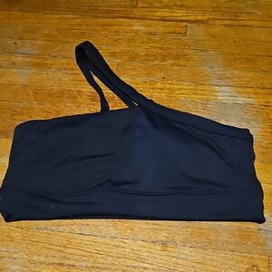 PINK Victoria's Secret Black One-Shoulder Bikini Top